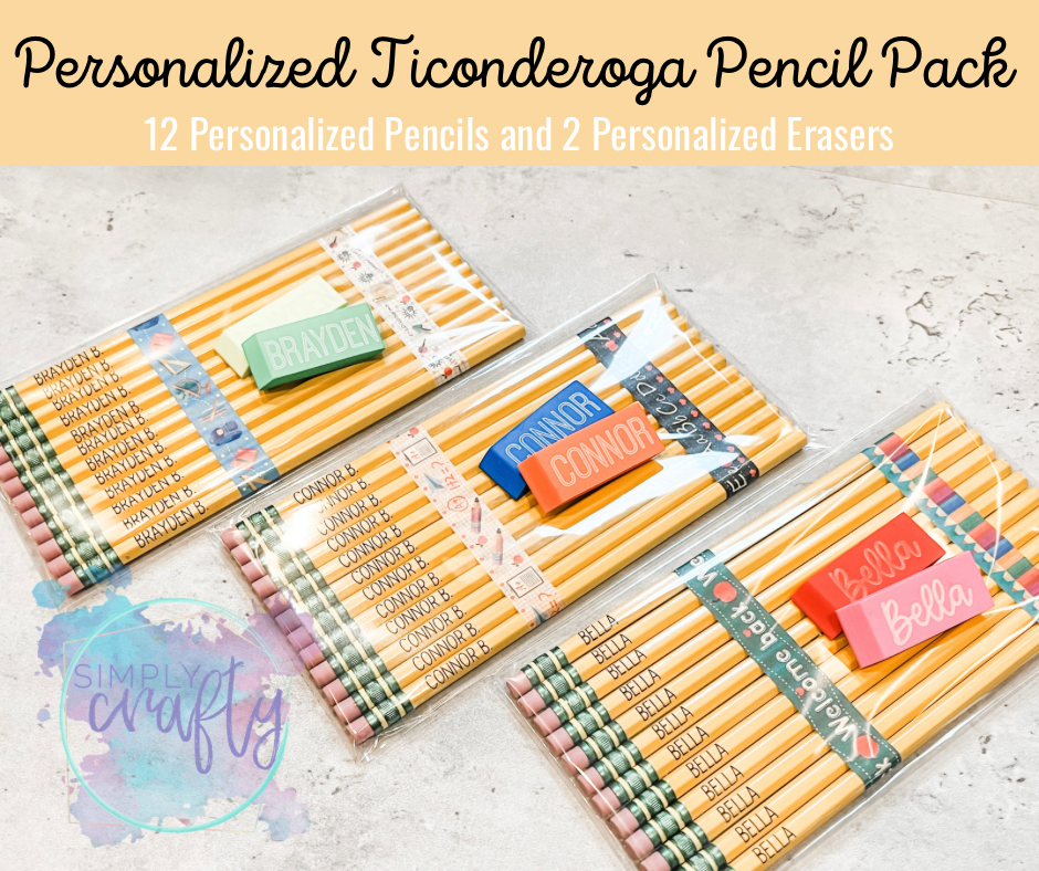 Personalized Ticonderoga Pencils and Erasers