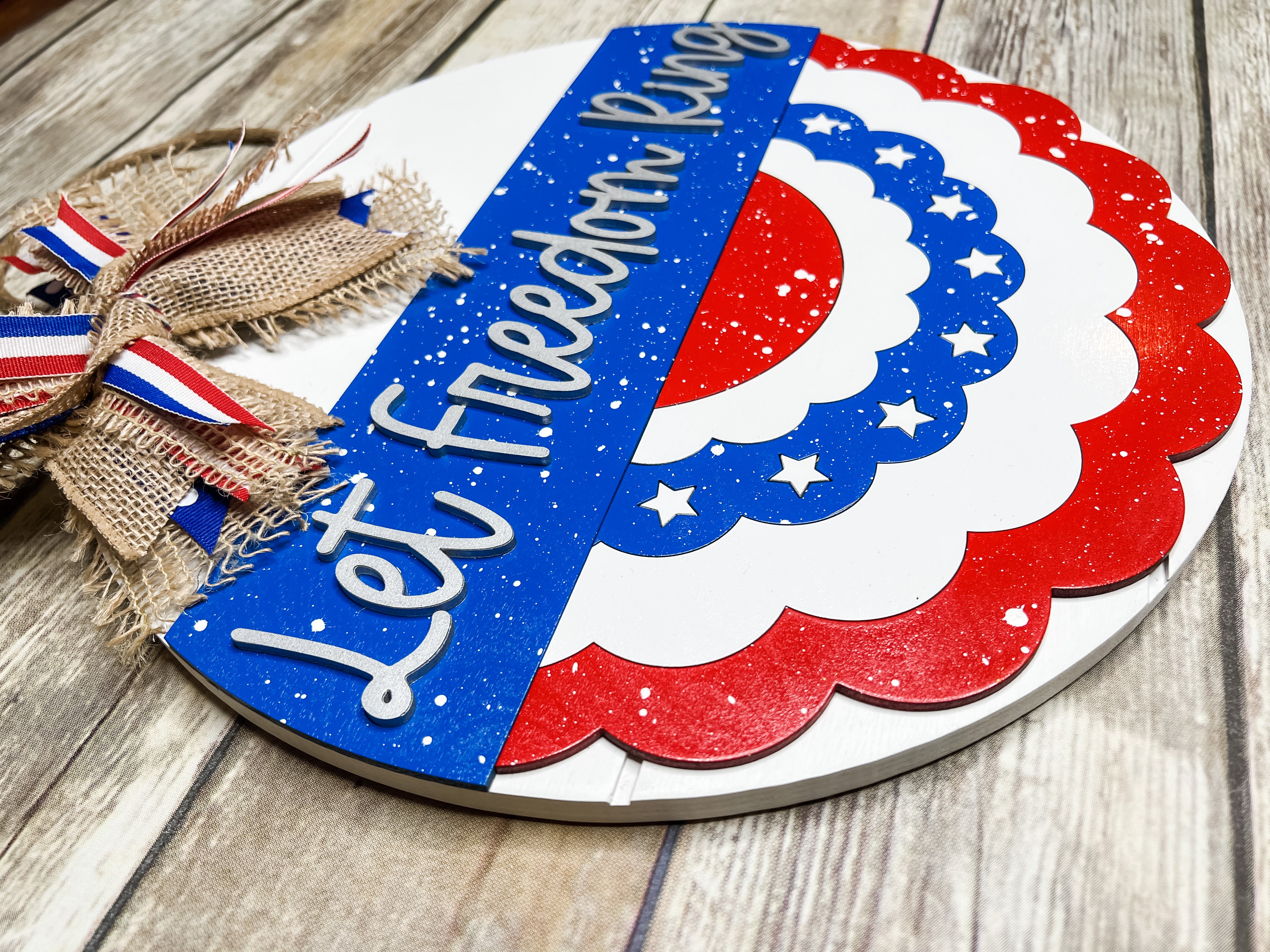 Patriotic Banner DIY Wood Round Kit