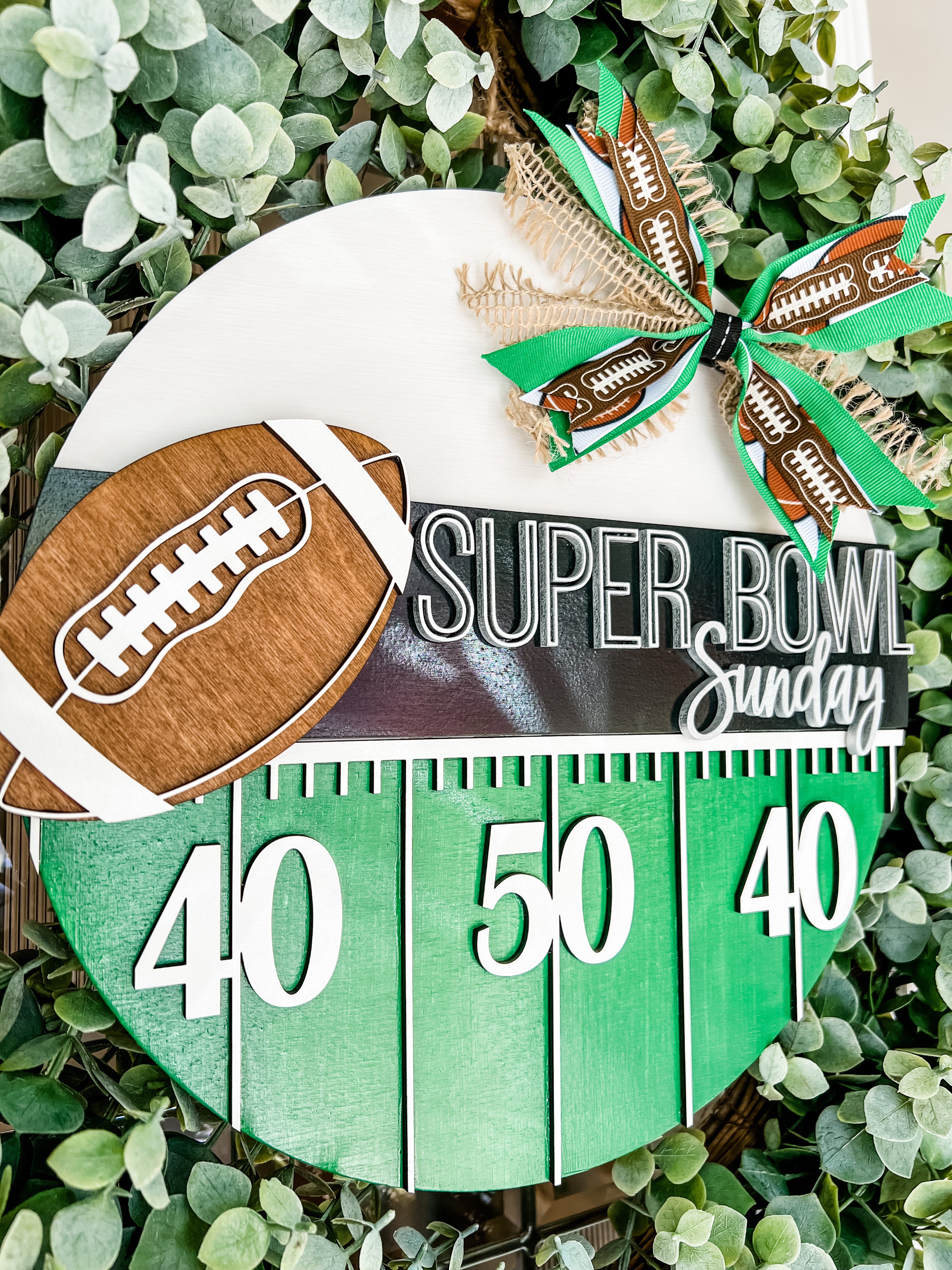 Super Bowl Sunday DIY Wood Round Kit