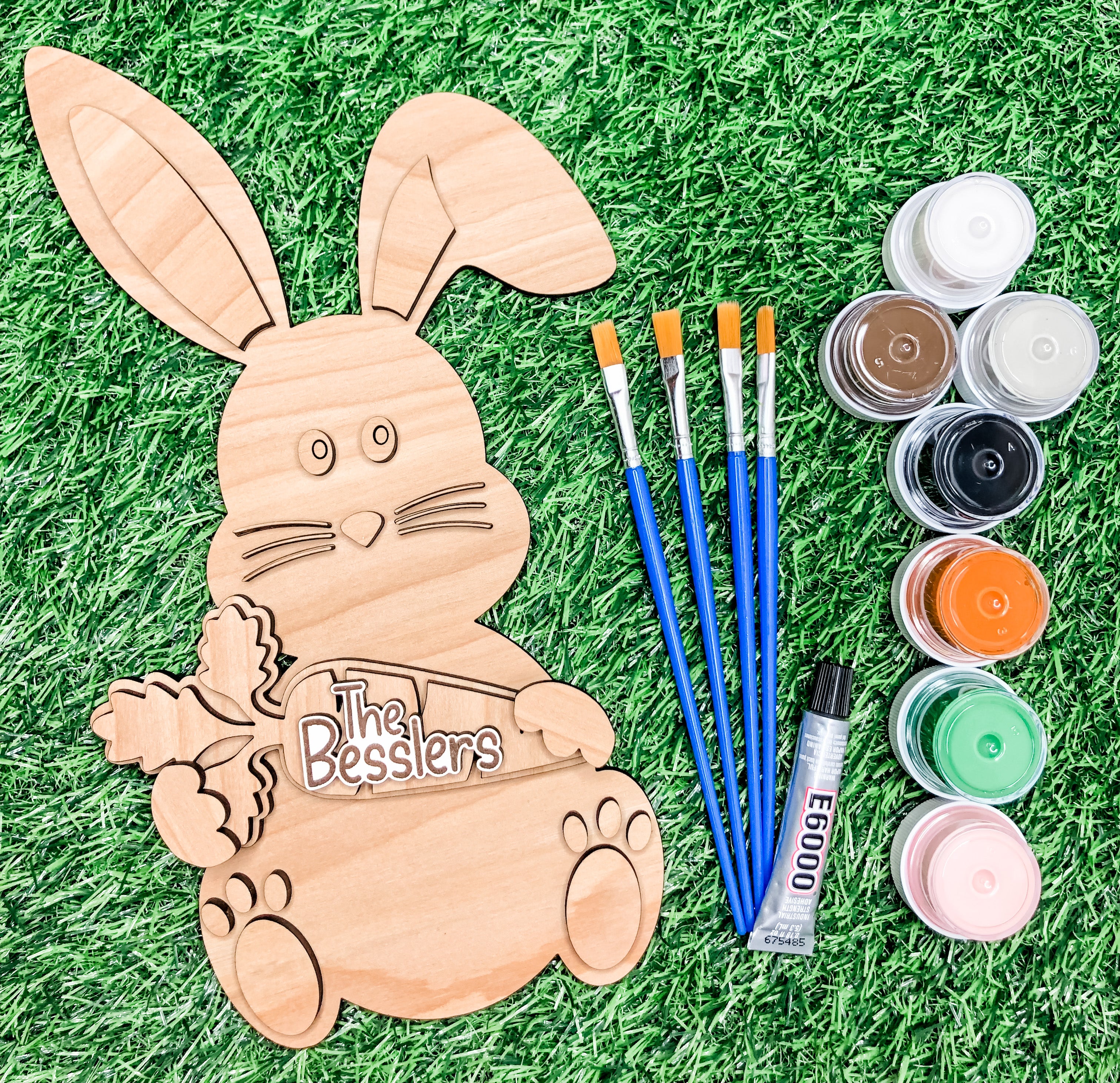 Sitting Bunny with Personalized Carrot DIY Kit (2 Sizes)
