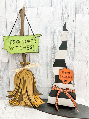 Open image in slideshow, Witch Hat and Broom DIY Kit

