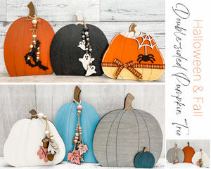 Open image in slideshow, Pumpkin Trio with Hanging Charms DIY Kit
