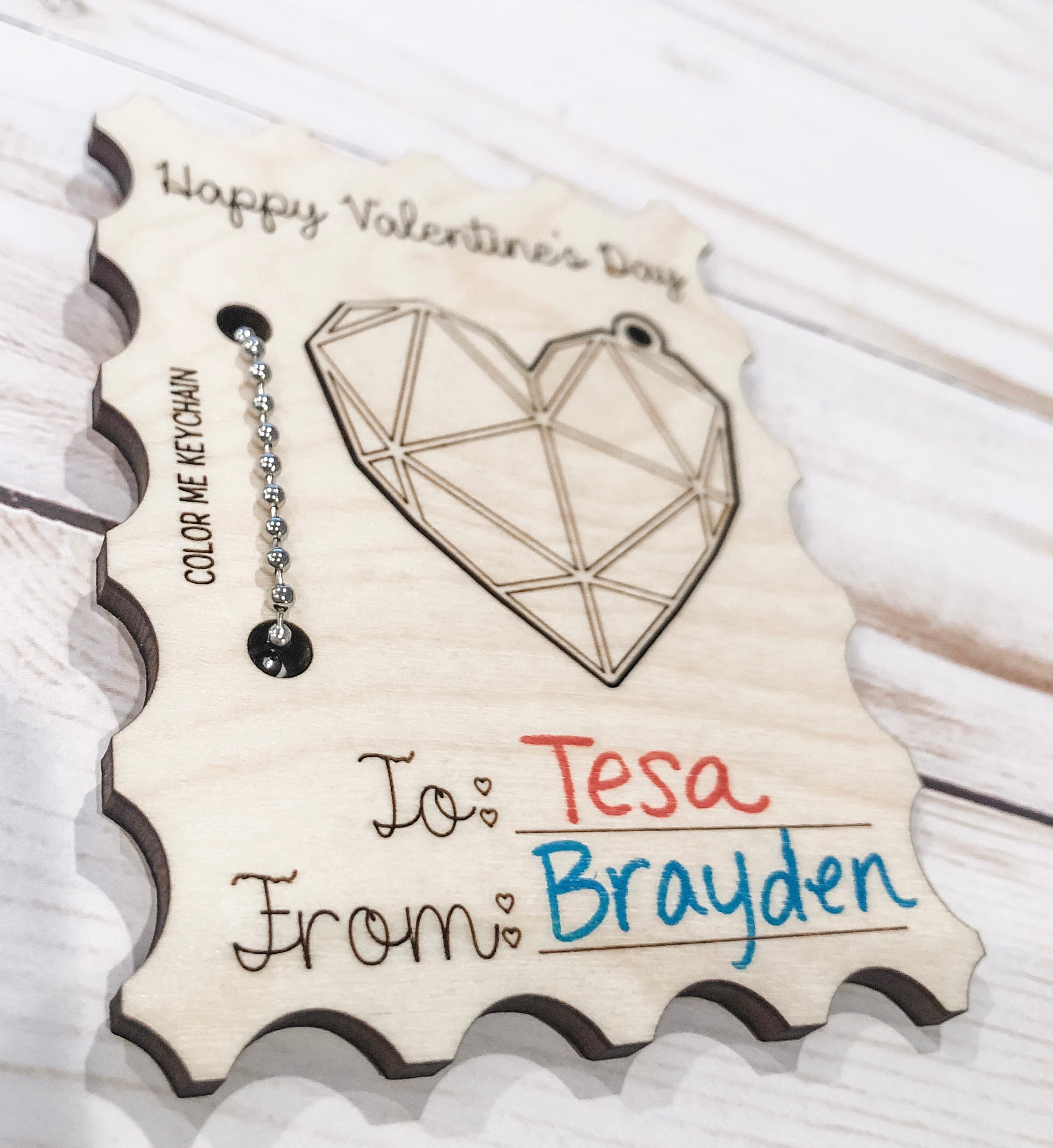 Heart Keychain Valentines Cards