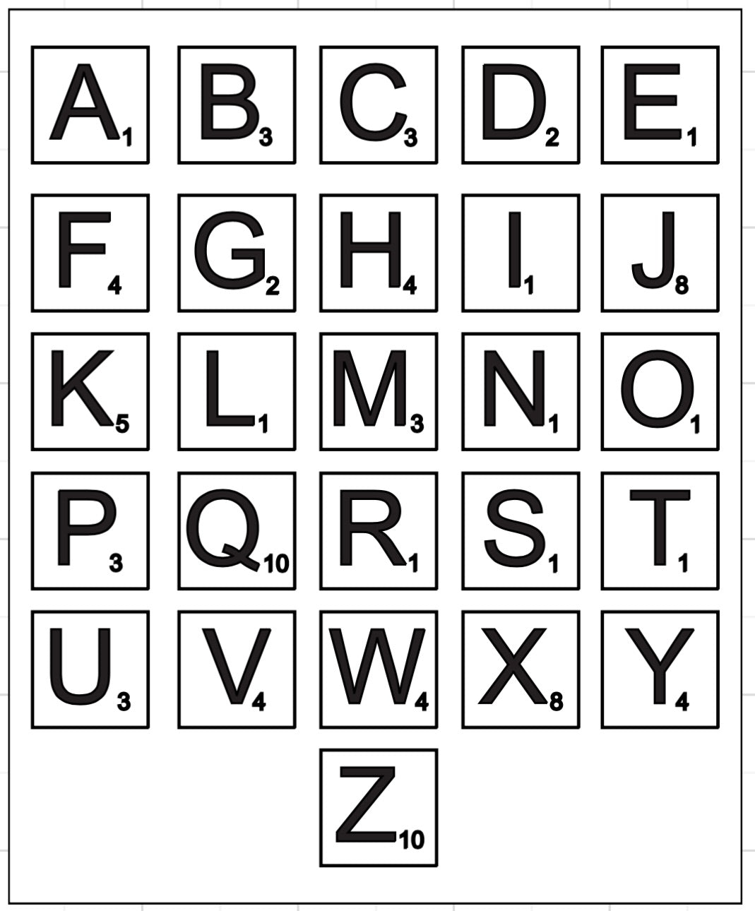 Individual Scrabble Tiles